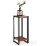 FIVEGIVEN Tall Side End Table for Small Spaces Narrow Night Stand for Bedroom Rustic Brown 27.6 Inch