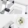 Permo 2-Lights Wall Sconce Light Fixture Chrome Finish with White Textile Shades and 2pcs On/Off Switch Button Living Room Bedside Nightstand Light