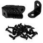 HONJIE 90 Degree Black Right Angle Brackets 2 Hole Small Metal Corner Braces for Wood, L Shaped Bracket with Screws,20x20x2mm,Pack of 12 HONJIE 90 Degree Black Right Angle Brackets 2 Hole Small Metal Corner Braces for Wood, L Shaped Bracket with Screws,20x20x2mm,Pack of 12