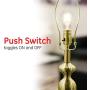 GE, Brushed Gold, 52205, 1 Pack, Lamp Socket with Push ON/OFF, Medium Base, DIY Project, UL Listed