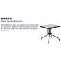 Flash Furniture 28 Square Tempered Glass Metal Table with Black Rattan Edging