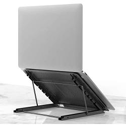 Laptop Tablet Stand, Foldable Portable Ventilated Desktop Laptop Holder, Universal Lightweight Adjustable Ergonomic Tray Cooling (black2)