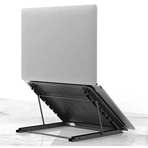 Laptop Tablet Stand, Foldable Portable Ventilated Desktop Laptop Holder, Universal Lightweight Adjustable Ergonomic Tray Cooling (black2)
