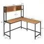 YOLENY 55 Inch L-Shaped Computer Desk with Hutch,Space-Saving Corner Desk with Storage Shelves,Home Office Desk Study Workstation for Home,Office