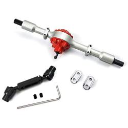 Facibom Metal Rear Bridge Axle with Steel Gear for WPL D12 C14 C24 C34 B14 B24 B16 B36 RC Car Upgrade Parts Accessories,Silver
