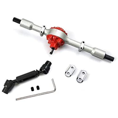 Facibom Metal Rear Bridge Axle with Steel Gear for WPL D12 C14 C24 C34 B14 B24 B16 B36 RC Car Upgrade Parts Accessories,Silver