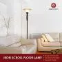 Floor Lamp for Living Room Decor by Light Accents - Tall Floor Lamp Bed Room Decor - Traditional Iron Scrollwork Standing Lamp Pole Light with Alabaster Glass Bowl Shade – 70'' Tall- (Bronze) Floor Lamp for Living Room Decor by Light Accents - Tall Floor Lamp Bed Room Decor - Traditional Iron Scrollwork Standing Lamp Pole Light with Alabaster Glass Bowl Shade – 70'' Tall- (Bronze)