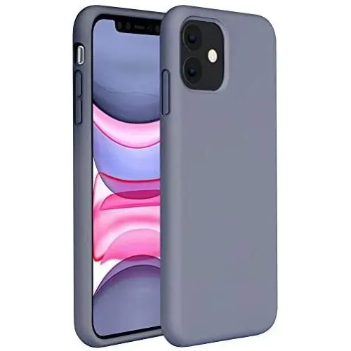 Miracase Liquid Silicone Case Compatible with iPhone 11 6.1 inch(2019), Gel Rubber Full Body Protection Shockproof Cover Case Drop Protection Case (Lavender Gray)