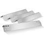 Uniflasy Grill Burner and Heat Plates Shield Replacement Parts Kit for Home Depot Nexgrill 720-0830H, 720-0830D, 4 Pack Stainless Steel Grill Burner Tubes Pipe and Burner Cover