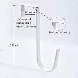 Over Door Hook White - 4Pack Soft Rubber Surface Design to Prevent Article Scratches,Single Door Hook for Bathroom,Kitchen,Bedroom,Cubicle,Shower Room Hanging Towel,Clothes,Pants,Shoe Bag,Coat