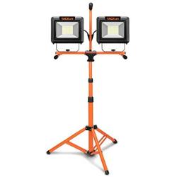 TACKLIFE 140W and 14000LM LED Dual-Head Work Light,Two ON/OFF Switches,Metal Telescopic Tripod,Rotating Waterproof Light and 9.8 Ft Power Cord,Suitable for Large Construction Sites,Workshops