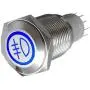 Etopars 12V Car Blue LED Light Rear Fog Push Button Metal Toggle Switch 16mm
