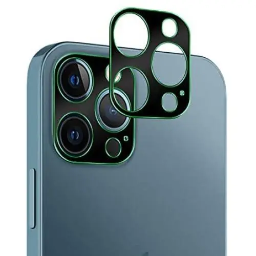 Casetego Compatible with iPhone 12 Pro Max Camera Lens Protector,[2 Pack] Aluminum Alloy Lens Protective Ring Circle Metal Camera Lens Protector for iPhone 12 Pro Max 6.7 inch,Green
