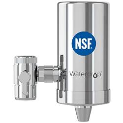 Waterdrop WD-FC-06 NSF Certified Stainless-Steel Faucet Water Filter, Carbon Block Water Filtration System, Tap Water Filter, Reduces Chlorine, Heavy Metals and Bad Taste (1 Filter Included)