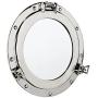Nagina International Metal Crafted Nickel Plated Aluminum Porthole Bathroom Decor Mirror (20 Inches)