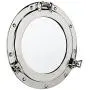 Nagina International Metal Crafted Nickel Plated Aluminum Porthole Bathroom Decor Mirror (20 Inches)
