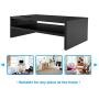 Monitor Stand Riser, 2 Tiers Wood Monitor Riser Stand with Storage Organizer, Desktop Ergonomic Monitor Stand Riser with Cellphone Holder and Cable Management, 16.7 Inch Shelf, Black
