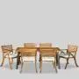 Christopher Knight Home Desoto Acacia Wood Patio Dining Set, 7-Pcs Set, Teak Finish With Rustic Metal Christopher Knight Home Desoto Acacia Wood Patio Dining Set, 7-Pcs Set, Teak Finish With Rustic Metal