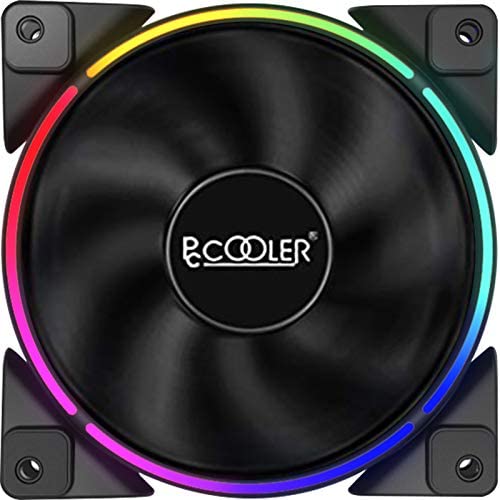 Pccooler 120mm Single Fan Moonlight Series, 3-PIN RGB LED Computer Case Fan - PWM PC Cooling Fan - Dual Light Loop Quiet Fan/Multiple Light Modes for PC Cases (Only PC-3M120 Replacement Fan)