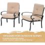 Oakmont 2 Piece Outdoor Furniture Patio Bistro Chairs Metal Dining Furniture Set, All-Weather Garden Seating Chair (Brown)