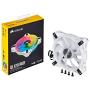 Corsair QL Series, iCUE QL120 RGB, 120mm RGB LED PWM White Fan, Single Fan