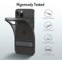 ESR Metal Kickstand Case Compatible with iPhone 12 Pro Max 6.7-Inch [Patented Two-Way Stand] [Reinforced Drop Protection] [Soft and Flexible Back] - Translucent Black