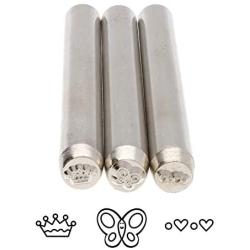 The Beadsmith 5-Millimeter Whimsy Symbol Punch, 3-Piece Set with Crown, Butterfly, and Hearts, Jewelry-Making Tools