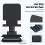 Anozer Foldable & Adjustable Tablet Stand, [2021 Updated] Extendable Compact Desktop Tablet Stand Holder Cradle Dock Compatible with Phones, iPad, Samsung Galaxy Tabs, Kindle(13’’ Max)
