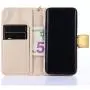 FLYEE Case Compatible with Galaxy S8(5.8 inch,Released in 2017),Wallet Case for Women and Girls with Card Holder,[Embossed Flower] Premium Flip PU Leather Protective Case with Wrist Strap -Beige