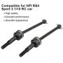 Tbest RC Drive Shaft, 2PCS Black Metal CVD Front and Rear Transmission Shafts for HPI RS4 Sport 3 1/10 RC Model Car (Black)