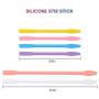 6pcs Silicone Resin Stir Sticks, Gartful Reusable Silicone Stirring Rods, Epoxy Stir Sticks Craft Tools for Mixing Resin, Paint, Liquid, Making Glitter Tumblers, Orange White & Yellow Pink Blue Purple