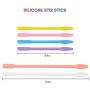 6pcs Silicone Resin Stir Sticks, Gartful Reusable Silicone Stirring Rods, Epoxy Stir Sticks Craft Tools for Mixing Resin, Paint, Liquid, Making Glitter Tumblers, Orange White & Yellow Pink Blue Purple