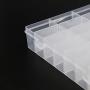 4PCS Clear White Plastic Organizer Box with Dividers 24 Grid Storage Containers Jewelry Storage Box with Dividers for Beads Earrings Necklaces Rings Metal Parts Accessories Screws Button Storage