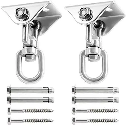 ZNCMRR Heavy Duty Swing Hangers Set 1000LB Capacity, Permanent Antirust Stainless Steel 304S Swivel Hooks 360°Rotate for Concrete and Wooden Swing Sets, Playground Porch Yoga Hammock (2 Pack) ZNCMRR Heavy Duty Swing Hangers Set 1000LB Capacity, Permanent Antirust Stainless Steel 304S Swivel Hooks 360°Rotate for Concrete and Wooden Swing Sets, Playground Porch Yoga Hammock (2 Pack)
