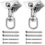 ZNCMRR Heavy Duty Swing Hangers Set 1000LB Capacity, Permanent Antirust Stainless Steel 304S Swivel Hooks 360°Rotate for Concrete and Wooden Swing Sets, Playground Porch Yoga Hammock (2 Pack)