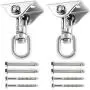 ZNCMRR Heavy Duty Swing Hangers Set 1000LB Capacity, Permanent Antirust Stainless Steel 304S Swivel Hooks 360°Rotate for Concrete and Wooden Swing Sets, Playground Porch Yoga Hammock (2 Pack) ZNCMRR Heavy Duty Swing Hangers Set 1000LB Capacity, Permanent Antirust Stainless Steel 304S Swivel Hooks 360°Rotate for Concrete and Wooden Swing Sets, Playground Porch Yoga Hammock (2 Pack)