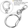 Roctee 70 Pcs Jump Rings D-snap Hook Split Key Ring with Chain | Metal Keychain Parts with 8mm Open Jump Ring and Connector | Key Rings Clips Accessories for DIY (Silver+Gold)