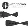 MoKo Watch Band Compatible with Garmin Vivoactive, Soft Silicone Replacement Fitness Bands Wristbands with Metal Clasps for Garmin Vivoactive/Vivoactive Acetate Sports GPS Smart Watch - Black