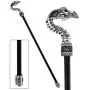 Design Toscano Dragons Thorne Drakkar Dragon Gothic Walking Stick, 38 Inch, Polyresin Handle and Metal Cane, Silver Chrome