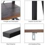 HOMFA Ladder Shelf, 5 Tier Vintage Bookcase, Multifunctional Bookshelf Plant Flower Stand Storage Rack Shelves, Wood Look Accent Metal Frame Modern Furniture Home Office