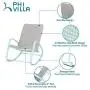 PHI VILLA Outdoor Patio Metal Rocking Chair, Padded Modern Rocker Chairs with Cushion, Support 301lbs for Porch, Deck, Balcony or Indoor Use (1PCS, Green)