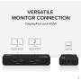 Plugable 4K DisplayPort and HDMI Dual Monitor Adapter with Ethernet for USB 3.0 and USB-C, Compatible with Windows