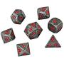 HEIMDALLR Metal DND Dice Set 7 PCS - Dungeons and Dragons Polyhedral Dice Set with D&D Dice Bag for RPG Gaming - Includes D20 - Blacksmith Craft Dice (Chaos Red)