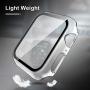 Tauri 2 Pack Hard Case Compatible for Apple Watch Series 3 2 1 38mm Built in 9H Tempered Glass Screen Protector Slim Bumper Touch Sensitive Full Protective Cover Compatible for iWatch 38mm - Clear