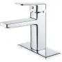 Chrome Bathroom Faucet Single Hole Modern Square Single Hole Bathroom Sink Faucet with Metal Drain Assembly and Faucet Supply Lines Lavatory Faucet Chrome Bathroom Faucet Single Hole Modern Square Single Hole Bathroom Sink Faucet with Metal Drain Assembly and Faucet Supply Lines Lavatory Faucet