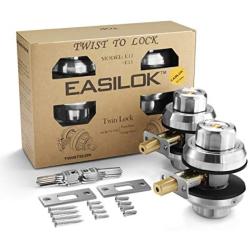 Twist to Lock deadbolt lock keyless,Twin-Lock keyed alike with 10keys,Lathe Finish after 304 Stainless Steel Casting Front Door Lock, Single Cylinder Deadbolt and Door Knob with Keyless Locking Design