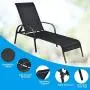 Giantex 2 Pcs Outdoor Chaise Lounge Chair, Adjustable Reclining Lounge Chairs Patio Furniture, Backyard Lawn Sling Chaise w/Adjustable Back, Folding Recliners for Beach Yard Pool (Black) Giantex 2 Pcs Outdoor Chaise Lounge Chair, Adjustable Reclining Lounge Chairs Patio Furniture, Backyard Lawn Sling Chaise w/Adjustable Back, Folding Recliners for Beach Yard Pool (Black)