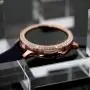 Falandi Compatible for Samsung Galaxy Watch Active 2 Screen Protector, Case with Doulbe Rows Rhinestones Bling Crystal Diamonds Plate face Case Cover Frame Bumper 44mm/40mm, (Rose Gold, 40mm)