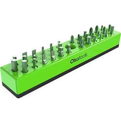 Olsa Tools Hex Bit Organizer with Magnetic Base | Magnetic Hex Bit Organizer for Your Specialty, Drill or Tamper Bits (Green) | Magnetic Bit Holder | Hex Holder | Professional Grade