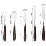 DROK 5Pcs Stainless Steel Paint Scraper, Wooden Handle Palette Painting Knife Set, Watercolor Oil Acrylic Paint Spatula, Metal Art Tools, Oil Painting Accessories for Color Mixing